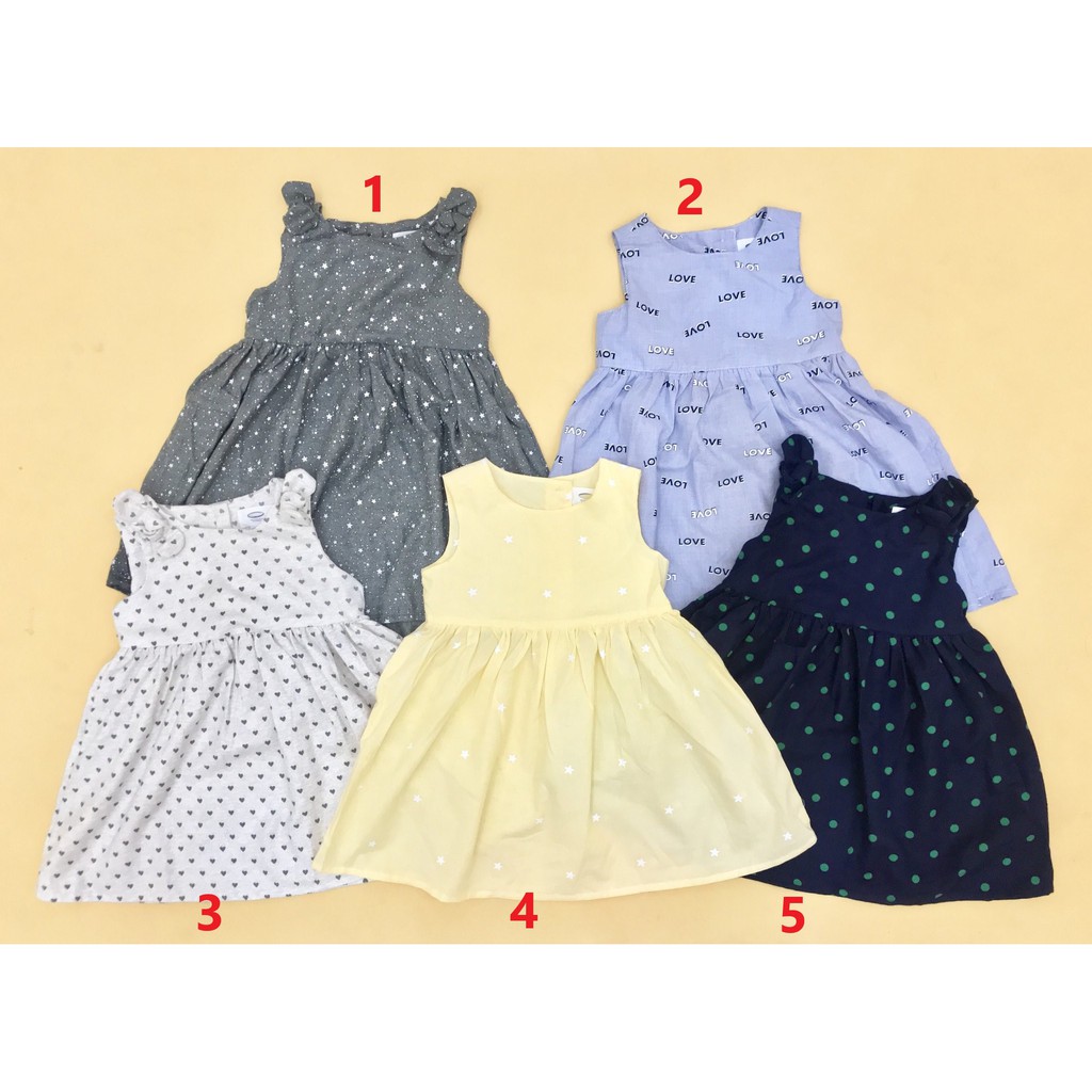 Đầm Vải Xuất Khẩu Sát Nách Bé Gái size 14kg đến 20kg
