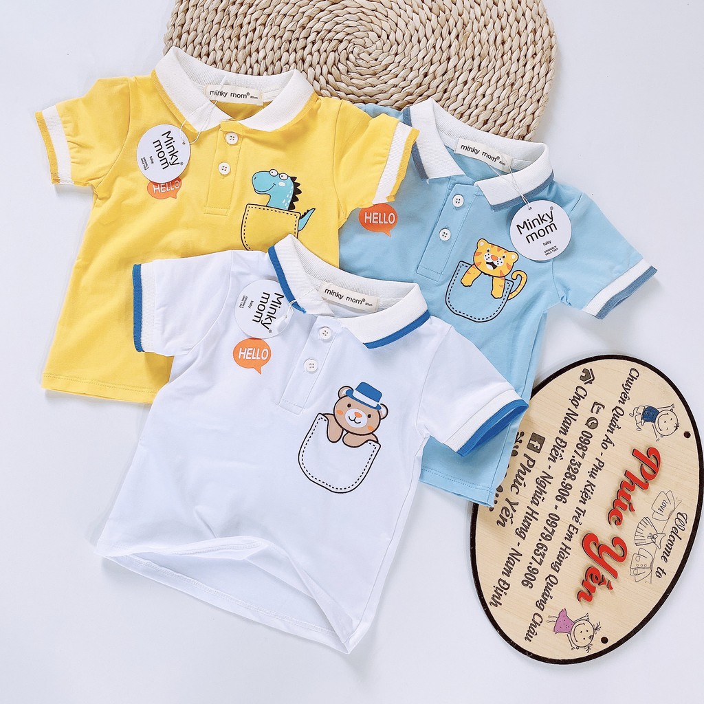 Sale !!! Áo Phông Cổ Trụ In Túi Họa Tiết Động Vật Dễ Thương Cho Bé_Hàng Minky Mom (Size từ 8-18kg) (1441)_Shop Phúc Yến