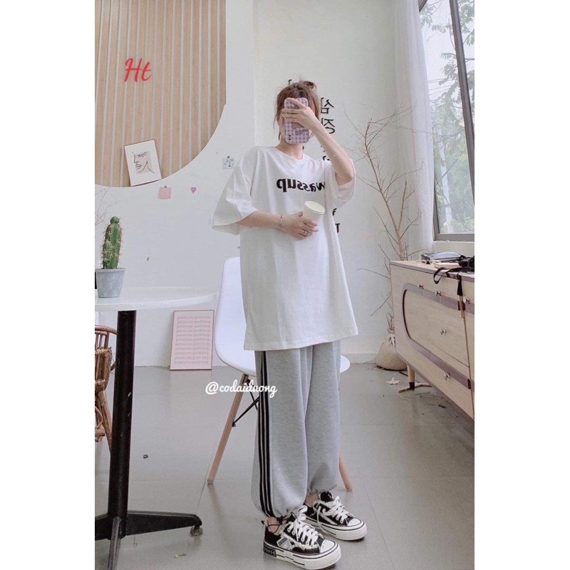 Sét áo chữ WA+quần ba rót xám HT12