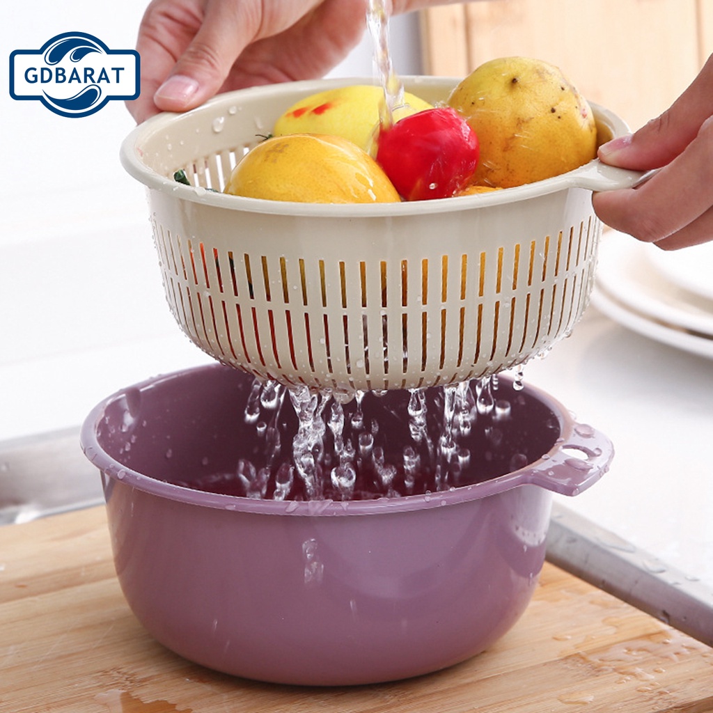 Rổ rửa rau củ quả 3 màu đa năng tiện dụng cho nhà bếp