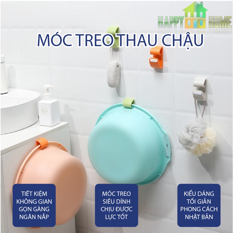 Móc Dán Tường Treo Thau Chậu Màu Sắc Độc Đáo Giá Treo Đồ Nhà Bếp Đồ Móc Treo Rổ Treo Bông Tắm