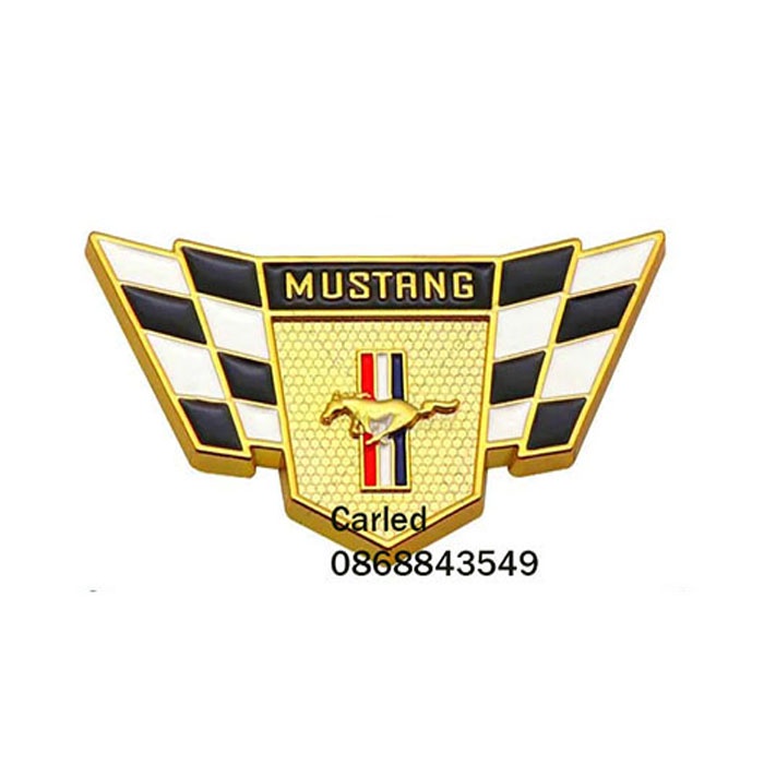 Logo mustang kim loại dùng độ xe máy mô tô xe ô tô