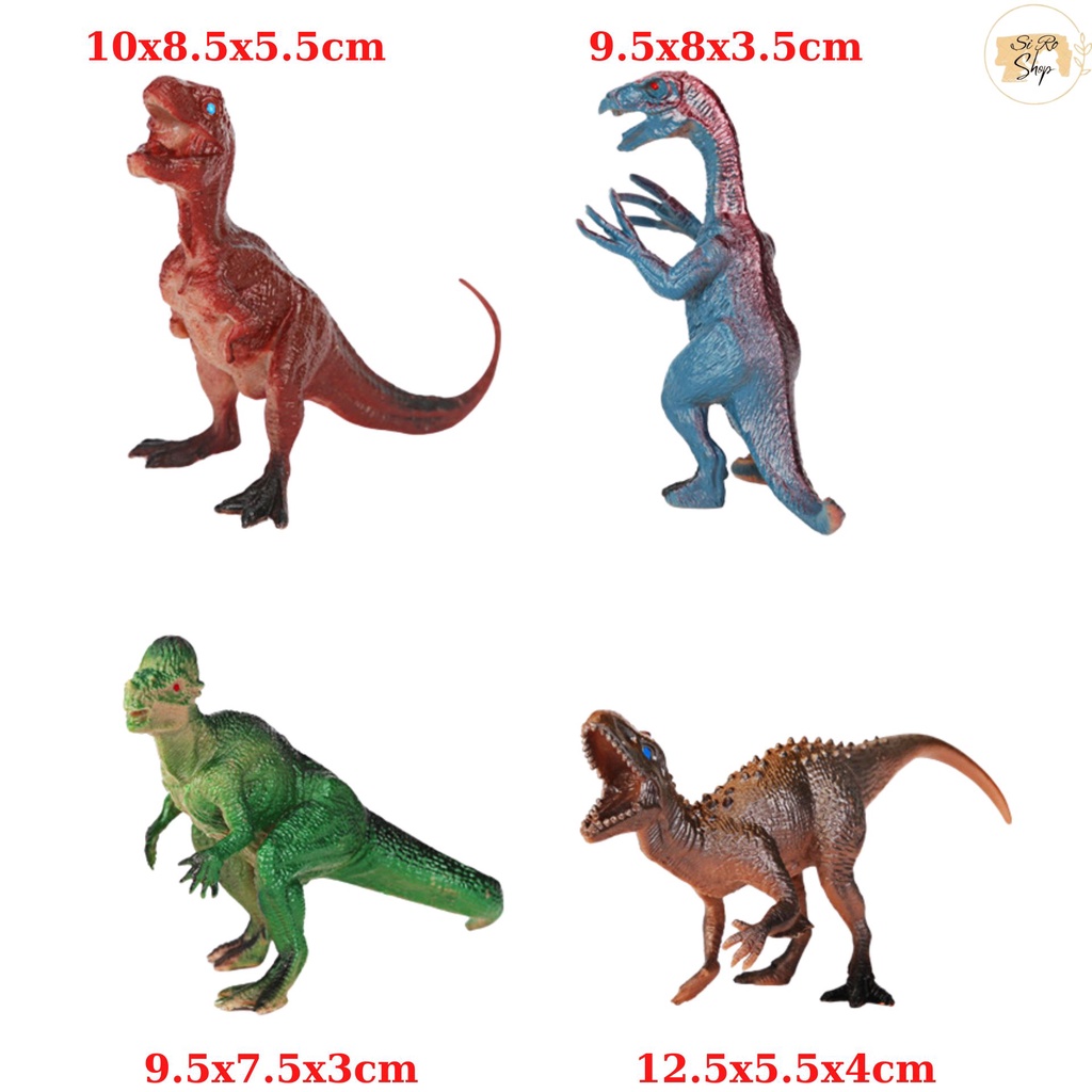 Mô hình khủng long SHOPSIRO, đồ chơi khủng long bằng nhựa cho bé, bộ gồm 4 con khủng long ngẫu nhiên 9-12cm