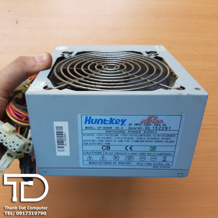 Nguồn Huntkey công suất thực 400W fan 12 nguồn phụ 6 pin - Nguồn máy tính Huntkey CP-400HP/CP-400H