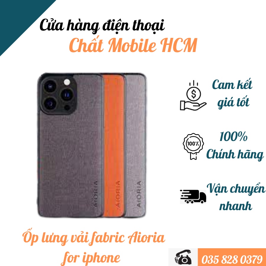 Ốp lưng iphone 13promax, 13pro, 13, 12promax, 12pro, 12, 11promax, bọc vải fabric  Aioria chống bám vân tay, Nhiều màu