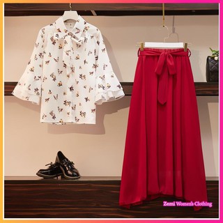 Set đầm chiffon in hoa thời trang