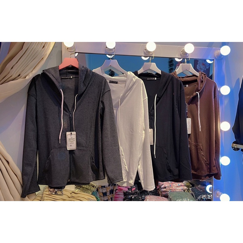 BIGSIZE Áo khoác thun gân 55-100kg