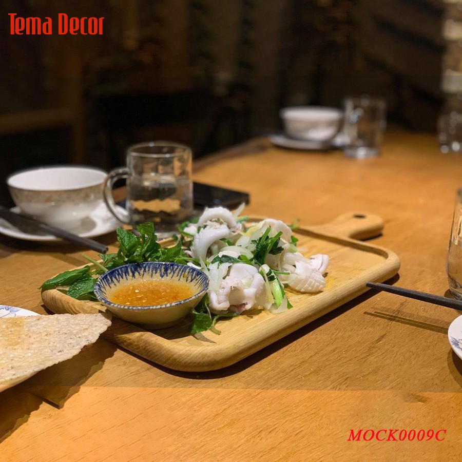 Khay gỗ decor Tema - Khay gỗ đựng đồ ăn gỗ tần bì có tay cầm siêu xinh | BigBuy360 - bigbuy360.vn