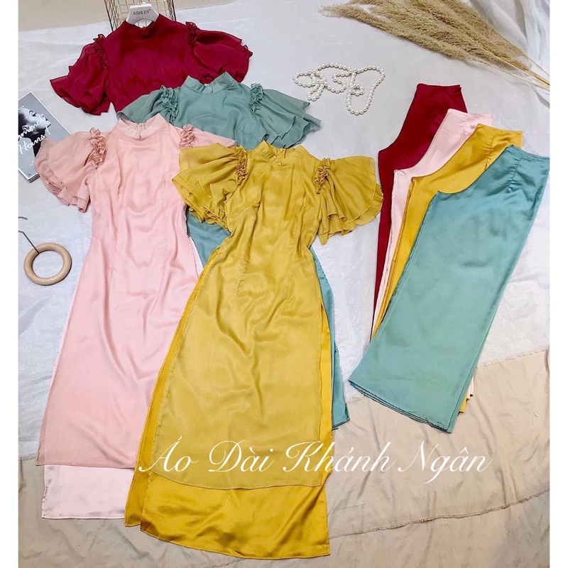 Áo dài cách tân cánh tiên 4 tà tay cánh tiên