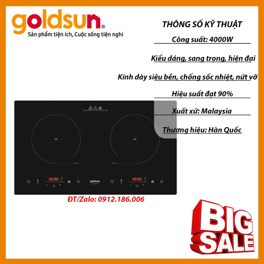 Bếp từ đôi Goldsun BB1201GT/BB1202GT chính hãng