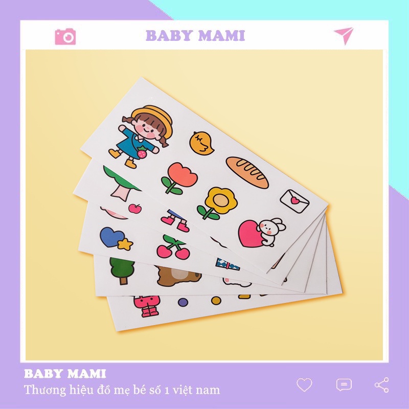 Hình dán trang trí bình nước 2D hình dán sticker cute cho bé sticker công chúa