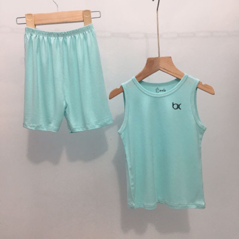 Bộ ba lỗ Bé Xíu Bexiu màu trơn chất thun lạnh mềm mịn mát cho bé trai và bé gái từ 5-19kg HÀNG CAO CẤP