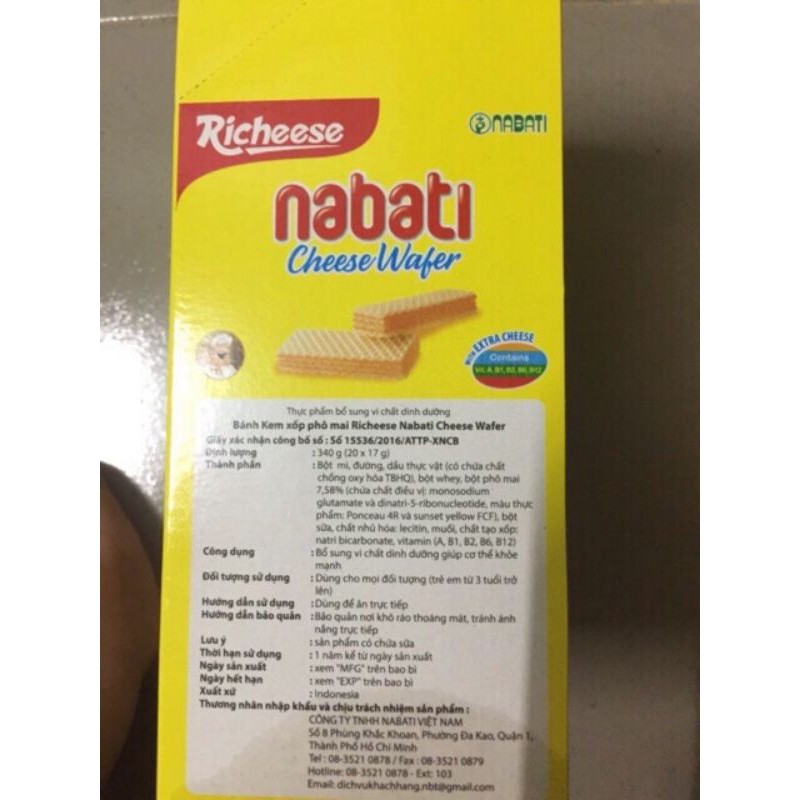 Bánh kem xốp Nabati nhân fomai, socola gói 320g