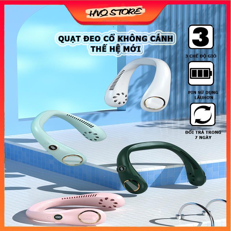 QUẠT ĐEO CỔ KHÔNG CÁNH THẾ HỆ MỚI HIỂN THỊ ĐÈN LED SANG TRỌNG