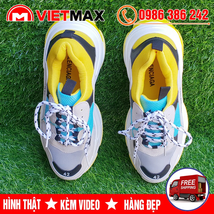 Giày Thể Thao Balen Triple S Vàng Xanh Nam Nữ
