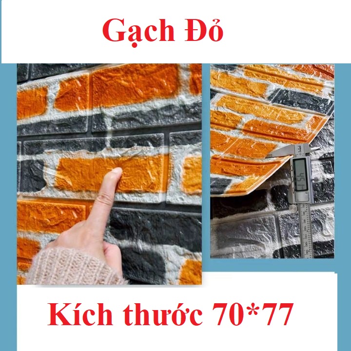 Xốp Dán Tường Giả Đá Đỏ Kích Thước 70*77 dày 4mm