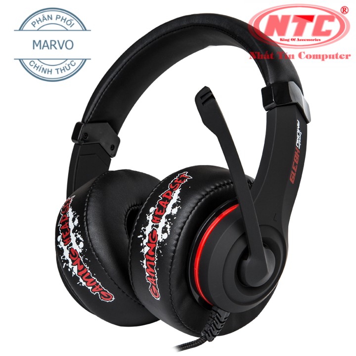 Tai nghe chụp tai Marvo HG8319 âm thanh stereo - họa tiết cực chất (Đỏ đen) | BigBuy360 - bigbuy360.vn