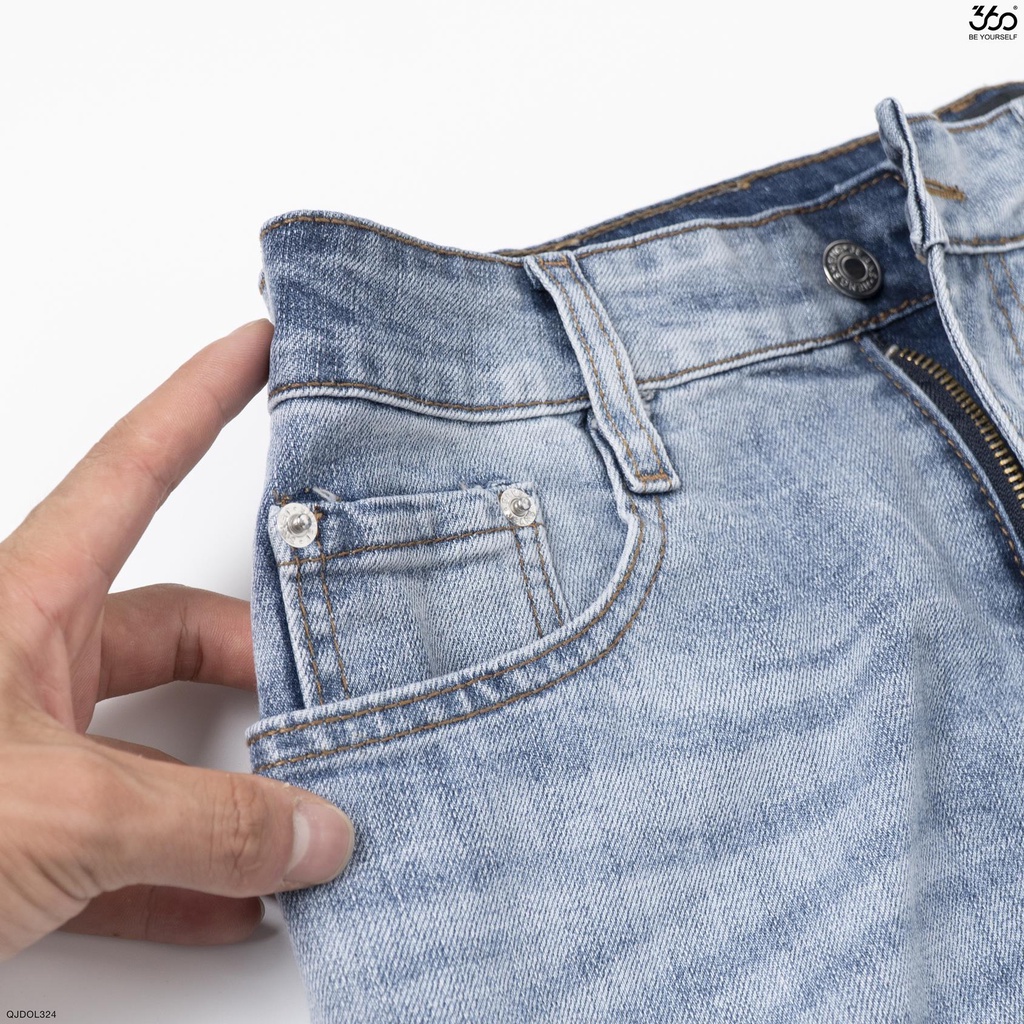 Quần jeans nam local brand 360 BOUTIQUE màu xanh da trời  - QJDOL324