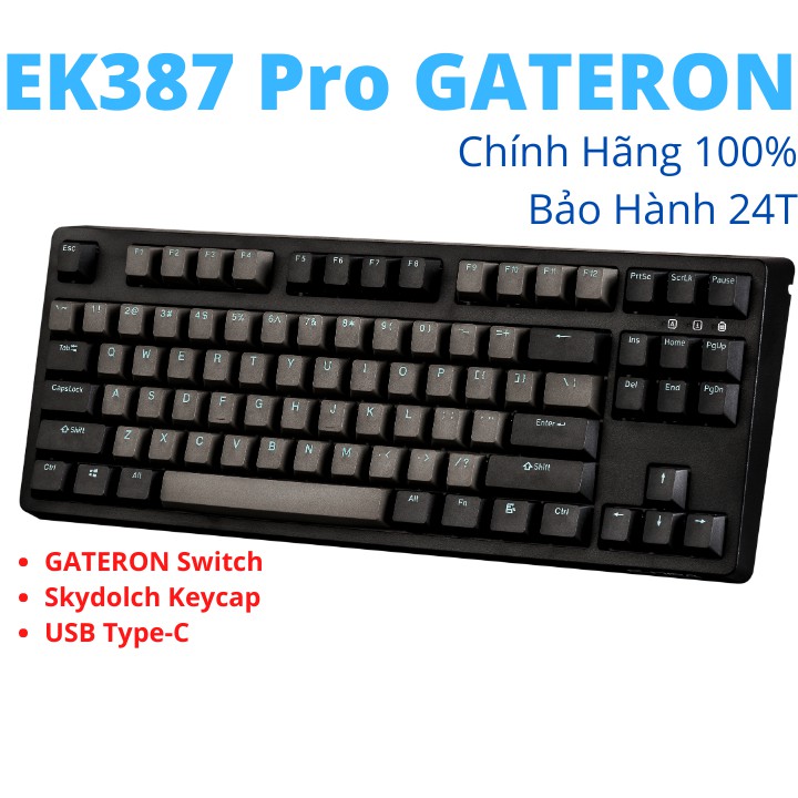 GATERON SWITCH - Bàn phím cơ chơi game EDRA EK387 Pro GATERON switch Version 2021 - Rẻ nhất tại EDRAshop
