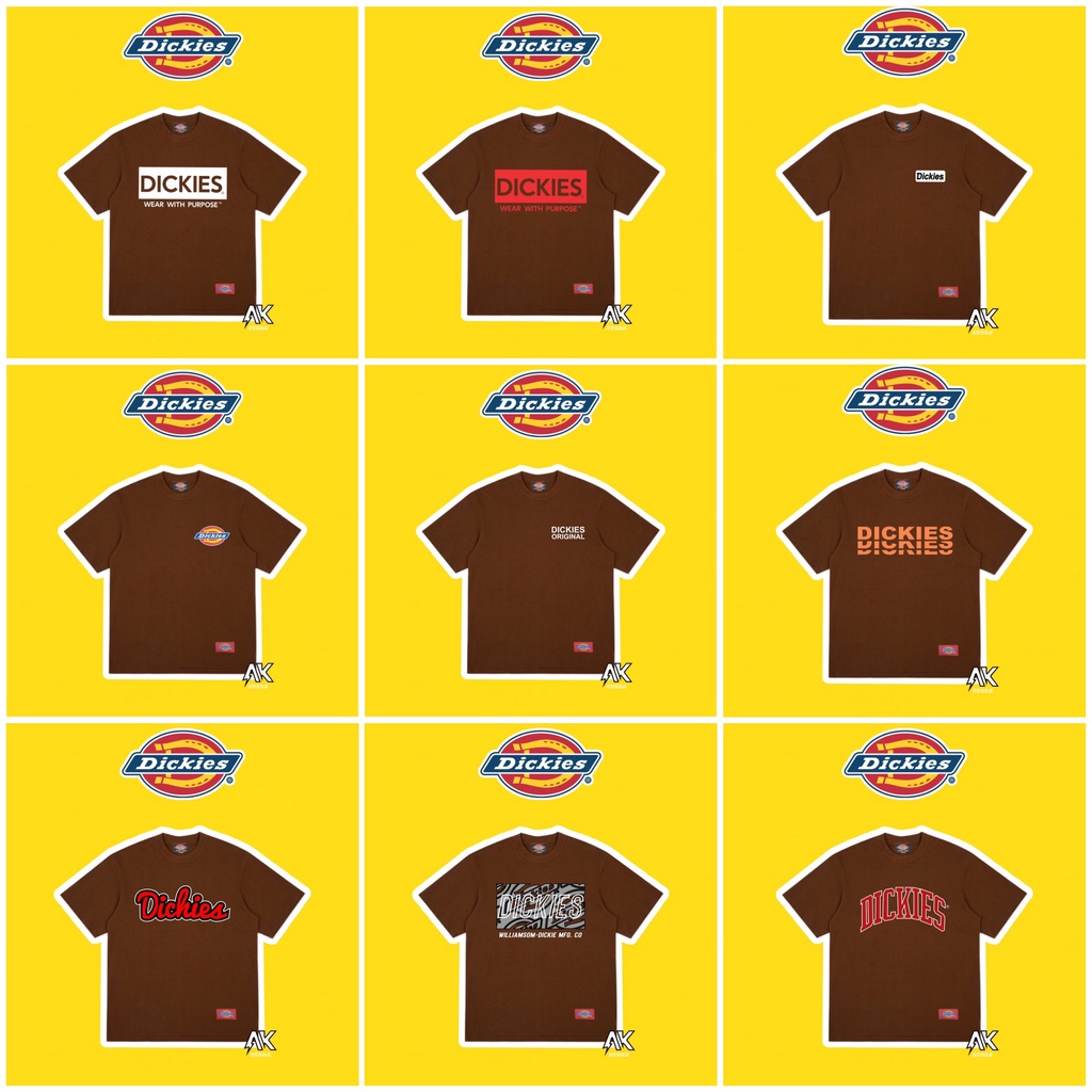 Áo Thun Tay Lỡ unisex Tshirt Dickies Màu Nâu - Áo thun Dickies Nam Nữ Link 5 (FreeShip)
