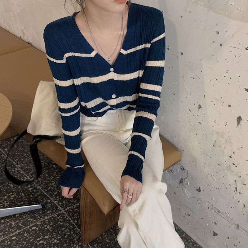 Áo cardigan BH dệt kim tay dài cổ chữ V thời trang 2022 cho nữ