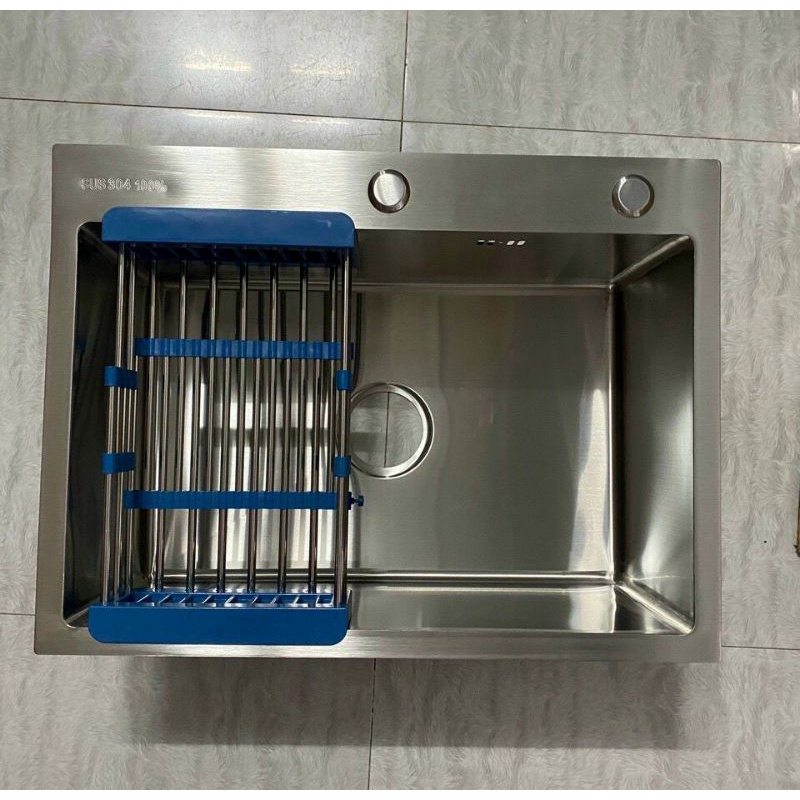 Chậu rửa chén bát 1 hộc lớn inox SUS 304, Bồn rửa chén 1 ngăn hố sâu