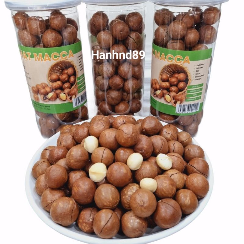 Hũ 500g Macca sấy chín nứt tự nhiên hạt to