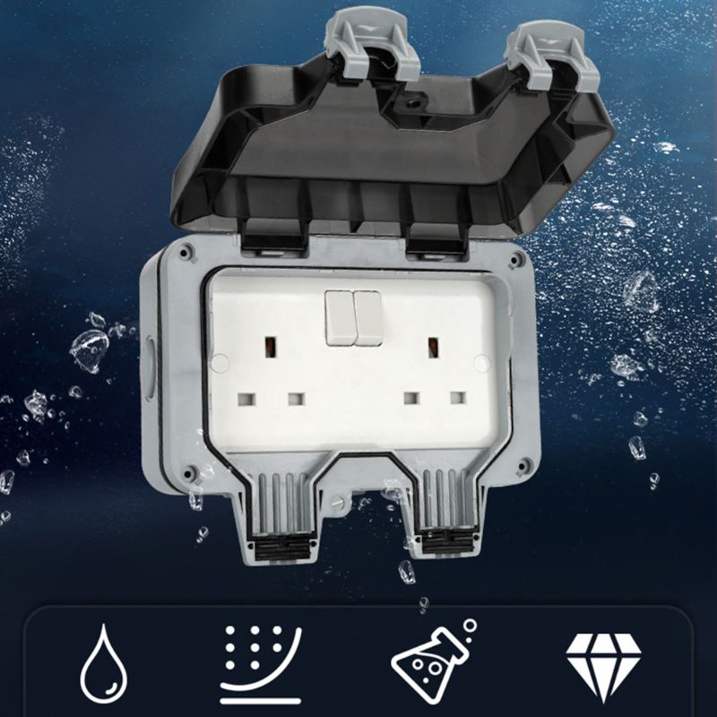 Ổ Cắm Điện Ngoài Trời Chống Nước IP66 Có Nắp Đậy 13A