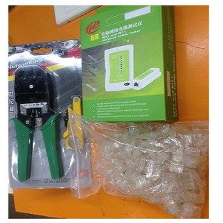 Combo kìm bấm mạng +hộp test mạng + 100 hạt mạng RJ45