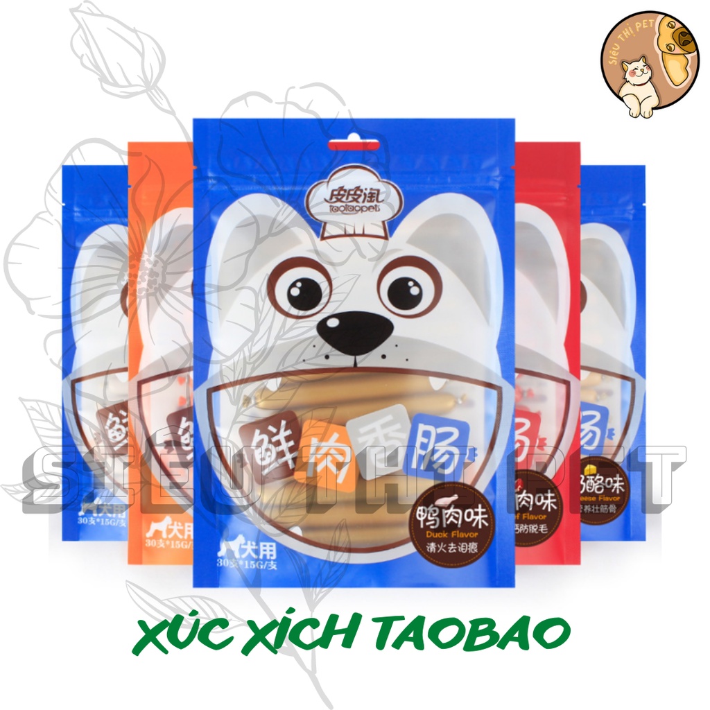 [Mã PET50K giảm Giảm 10% - Tối đa 50K đơn từ 250K] ( Khuyến Mãi ) Xúc xích TaoBao cho chó đủ 5 vị