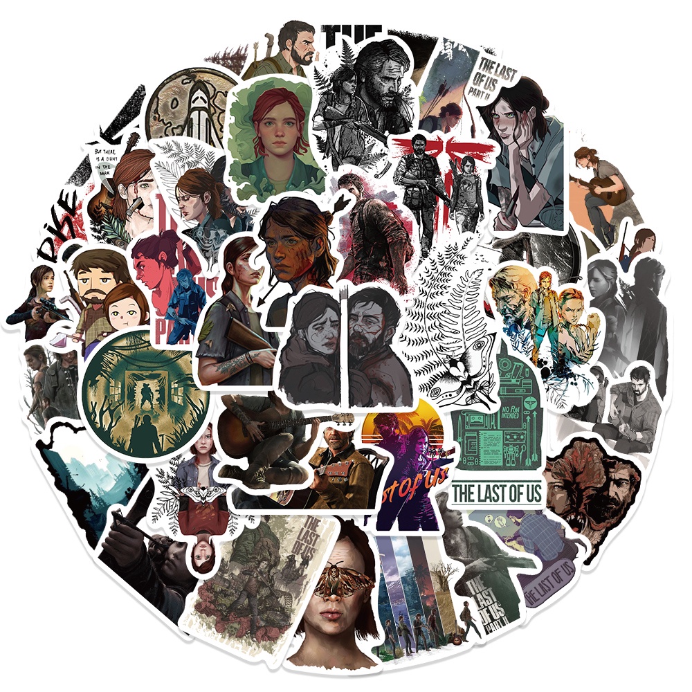 Bộ 50 Miếng Dán Hình Nhân Vật Game The Last of Us Chống Thấm Nước Trang Trí Vali / Điện Thoại / Ván Trượt