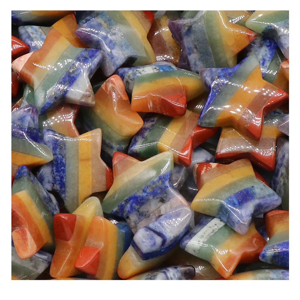 Đá Thanh Tẩy Hình Ngôi Sao Chakra 7 Loại Đá Size 3 Cm DA74