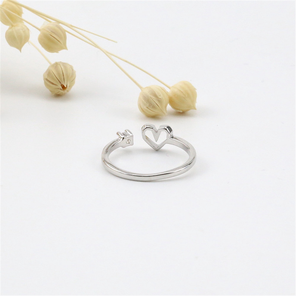 Nhẫn Hở Hình Trái Tim Đính Đá Thời Trang Cho Nữ