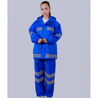 Áo Mưa 2 Lớp Phản Quang Lion H2 Màu Xanh Dương - Kiểu V