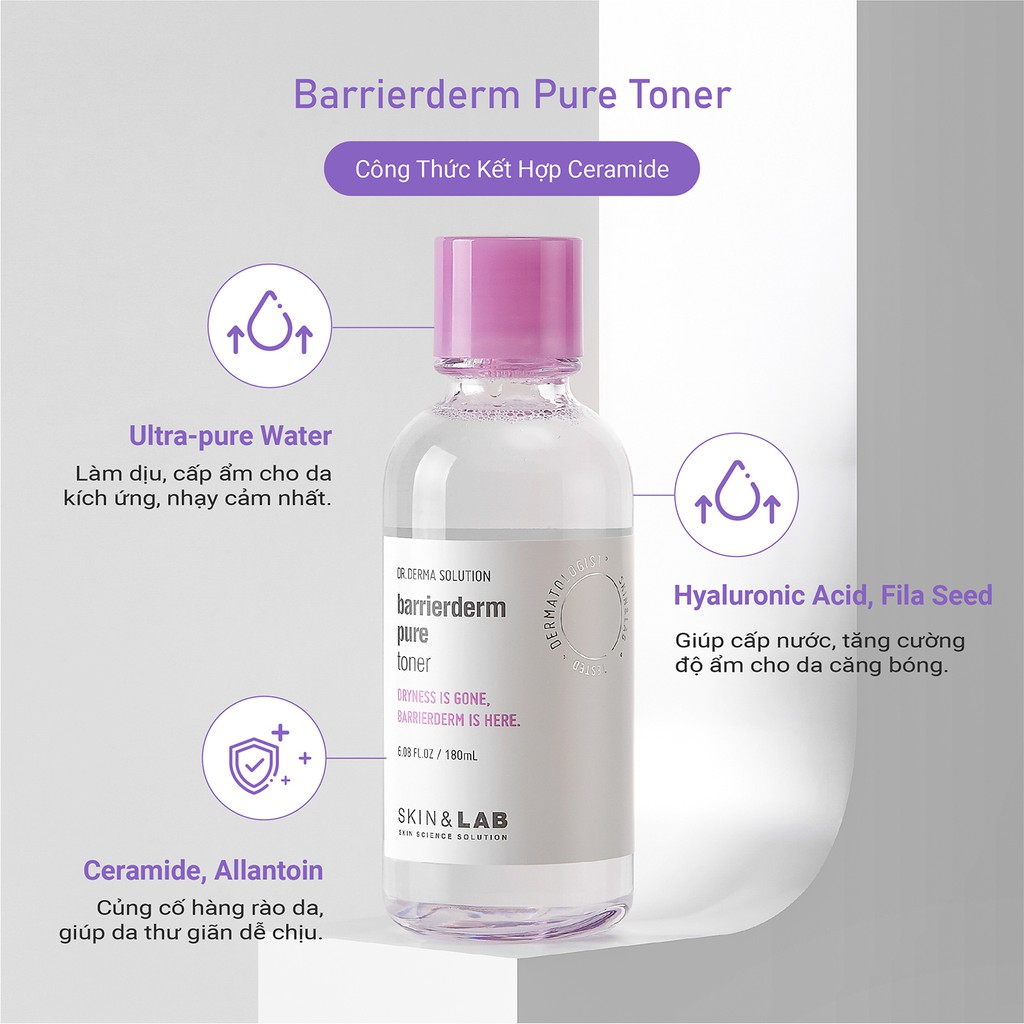 Toner làm dịu cấp ẩm SKIN&amp;LAB Barrierderm Pure Toner 180ml