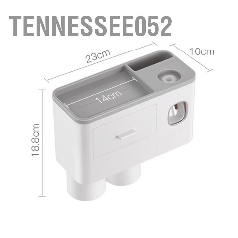 Tennessee052 Giá để bàn chải đánh răng treo tường đa chức năng hấp thụ từ tính lưu trữ trong phòng tắm với ngăn kéo Bộ phân phối kem