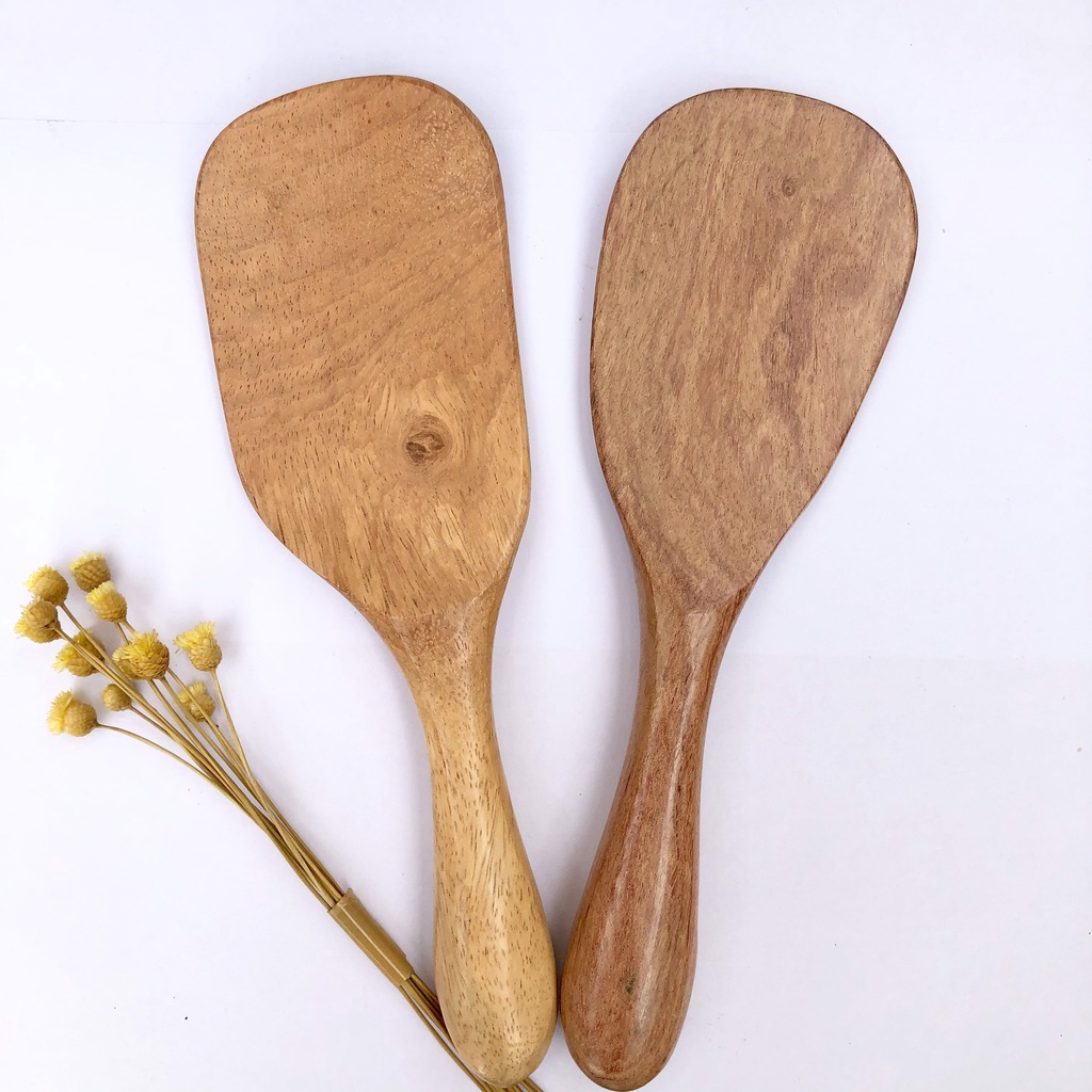 Muôi xới cơm cán tròn bằng gỗ tự nhiên - chiu nhiệt độ cao - HAHANCO