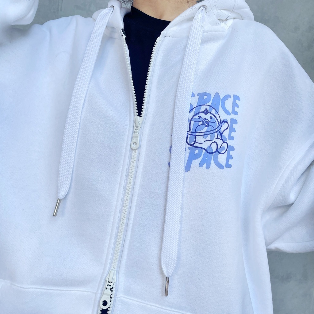 Áo khoác Zip Hoodie nỉ khóa kéo 2 chiều SPACE (Tặng kèm túi Tote)