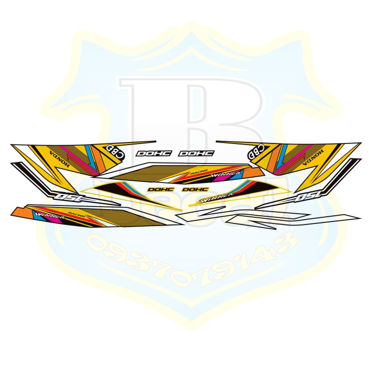 ( Quí khách vui lòng mang ra tiệm cho thợ dán ) Tem winner RS tổ ong đỏ đen