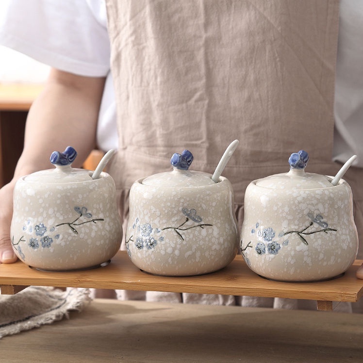 Hũ Đựng Gia Vị Bằng Sứ Có Nắp Dung Tích 400ml