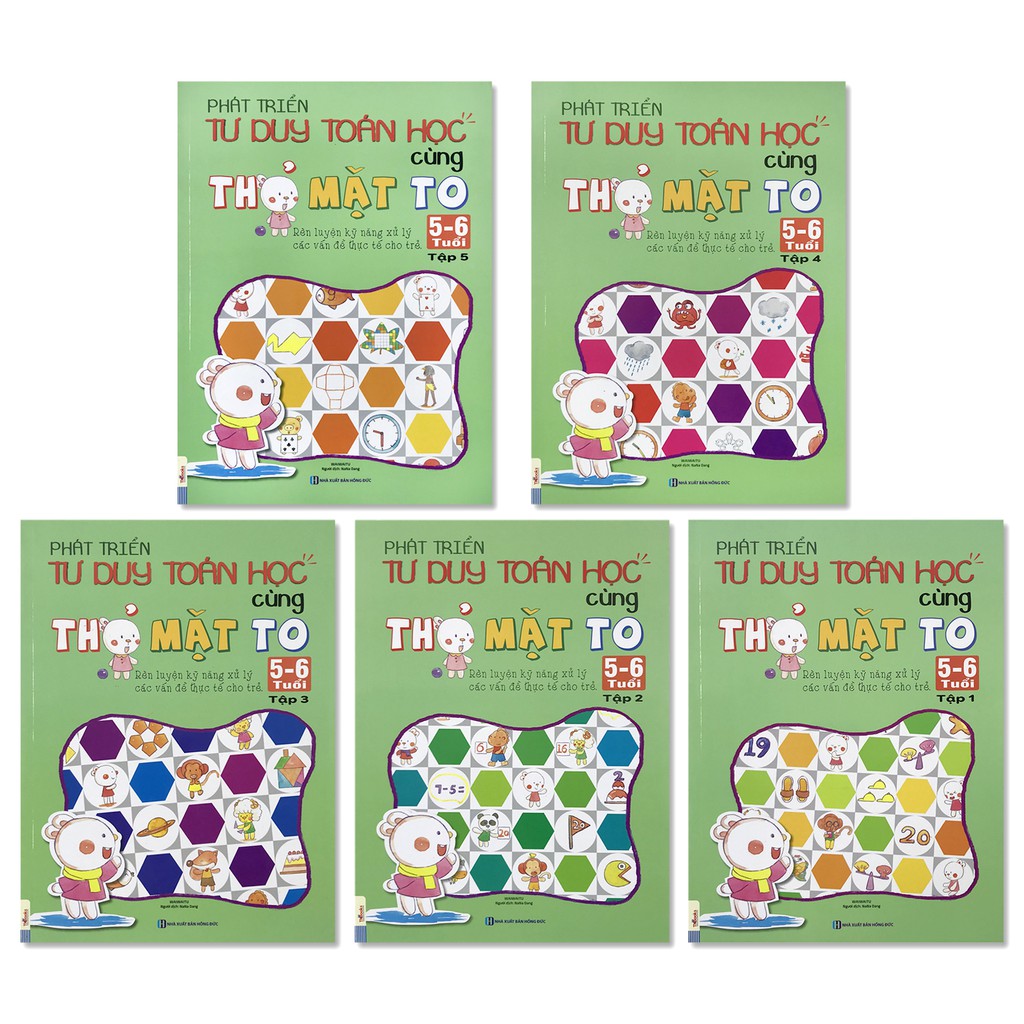 Sách Phát triển tư duy cùng thỏ mặt to 5-6 tuổi (5 cuốn lẻ tùy chọn)