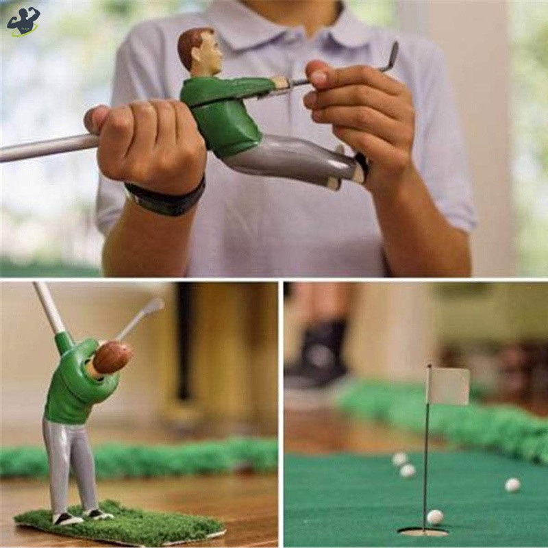 Bộ trò chơi đánh golf trong nhà mini thiết kế gậy đánh hình nhân vật người