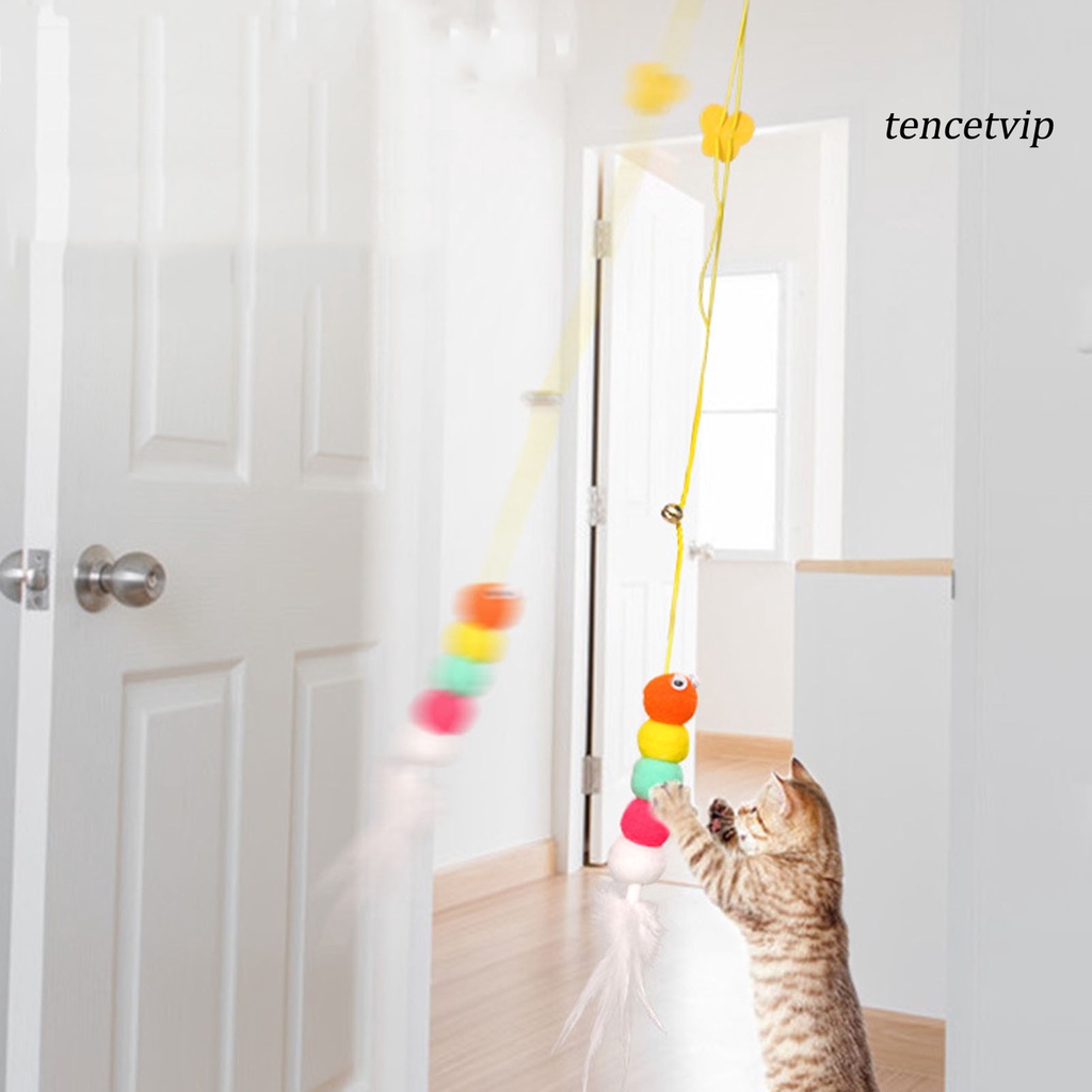 Đồ chơi dây treo bằng nylon 200cm có thể thu gọn giảm căng thẳng cho mèo cưng
