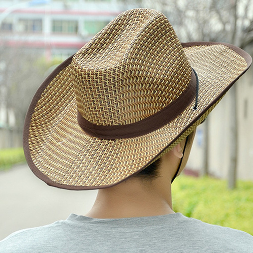 Mũ cói vành rộng thời trang cho nam