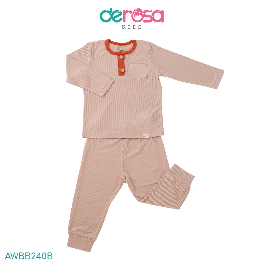 Quần áo thu đông dài tay len tăm cho bé trai DEROSA KIDS bộ thun gân dài gái và bé trai từ 6 - 24 tháng B240-658-670B