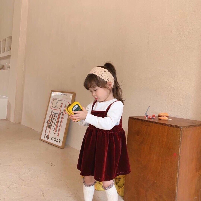 VÁY NHUNG 2 MÀU CHO BÉ