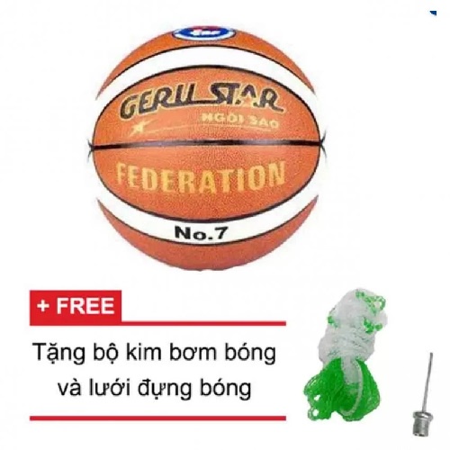 [Reefitsport] Quả bóng rổ da PU Gerustar Federation số 7 cao cấp (kèm túi lưới và kim bơm bóng)