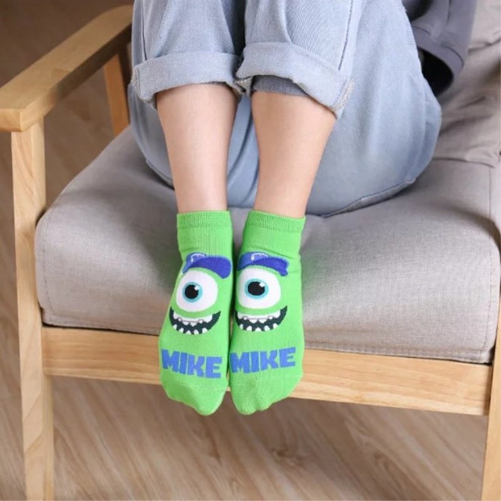 Vớ Thuyền Thoáng Khí Thấm Mồ Hôi In Họa Tiết Động Vật Hoạt Hình Phong Cách Hàn Quốc Cho Nam Và Nữ