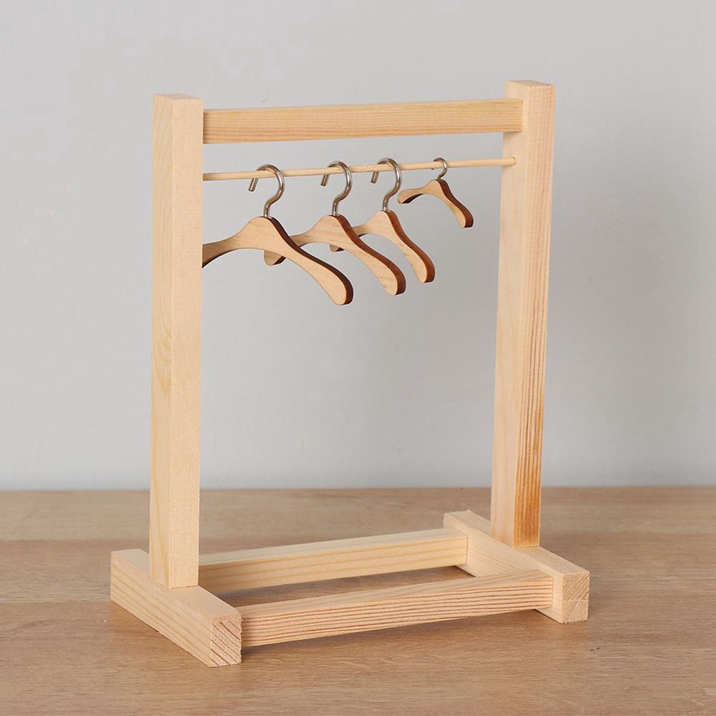 Giá đỡ treo quần áo mini tiết kiệm không gian đáng yêu dành cho nhà búp bê