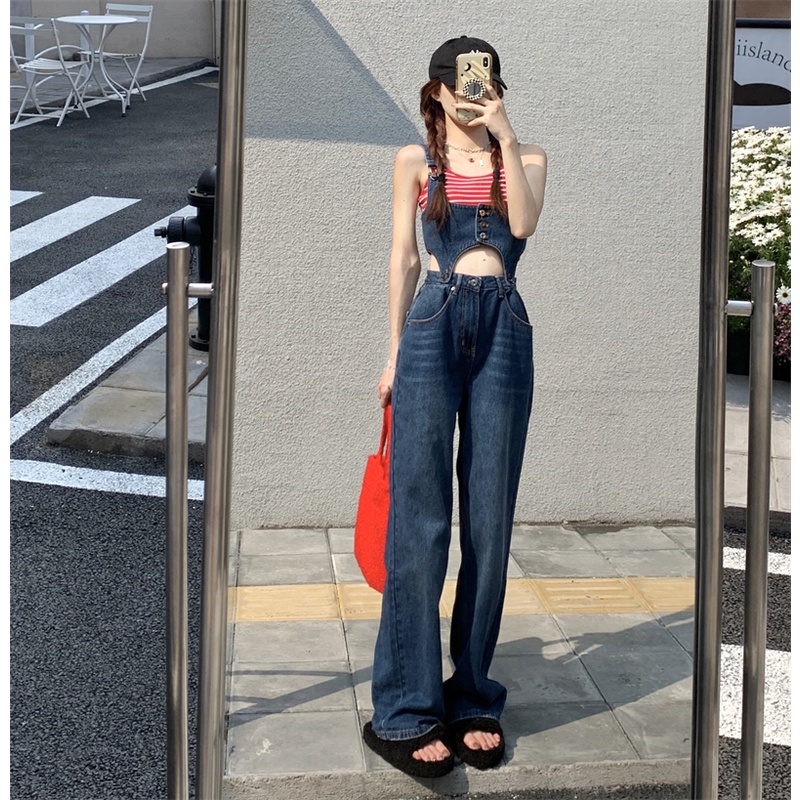 Set yếm Denim mới nhất 2023, thiết kế Jumpsuit tôn dáng phong cách trẻ trung năng động